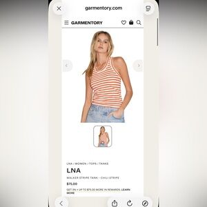 LNA Black & White Striped Ribbed Tank